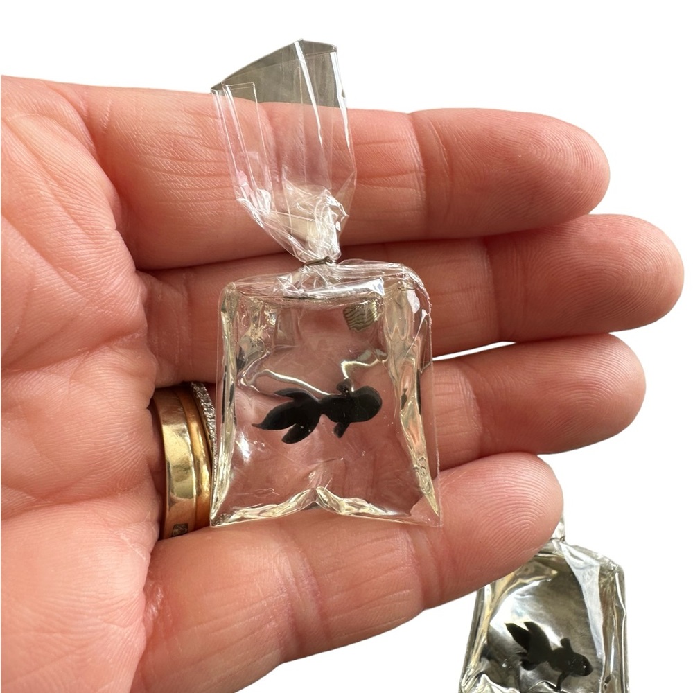 Fun Fish in a Bag Drop Earrings